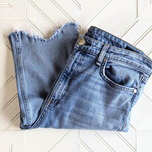 RAG & BONE Size 30 Light Wash Nina High-Rise Cigarette Raw Hem Ankle Jeans